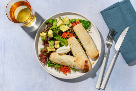 Quick Cheesy Harissa Chickpea Taquitos