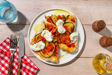 Pinsa piccante alla 'nduja e melanzane