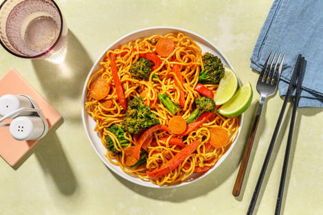Yellow Thai Style Veg Noodles