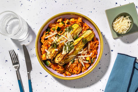 Roast Eggplant Ratatouille Risoni