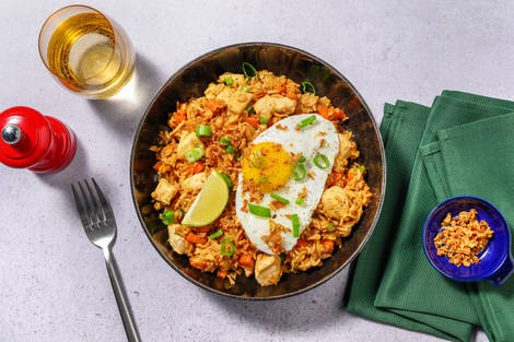 Nasi goreng : riz indonésien au poulet