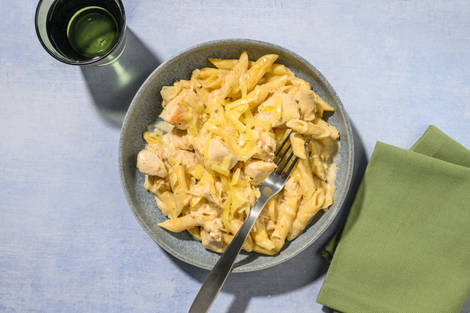 One pot de penne, poulet & crème de gouda