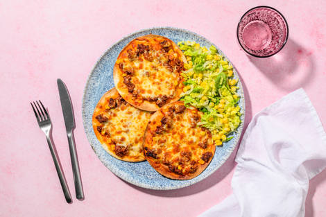 Tostadas tex-mex au bœuf & cheddar fondu