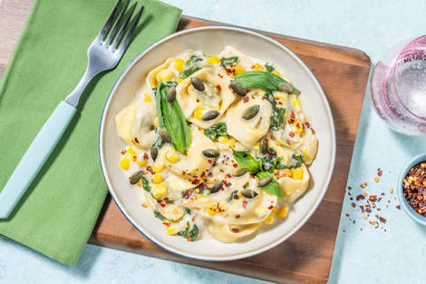 Krämig majs- och svamptortelloni