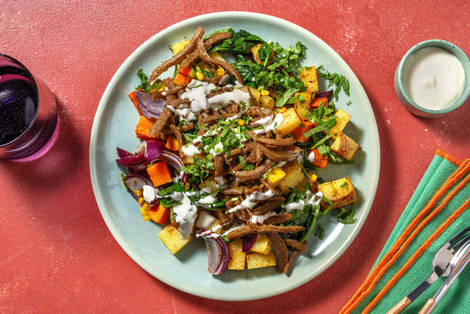 Cajunkryddade vego-kebabstrimlor