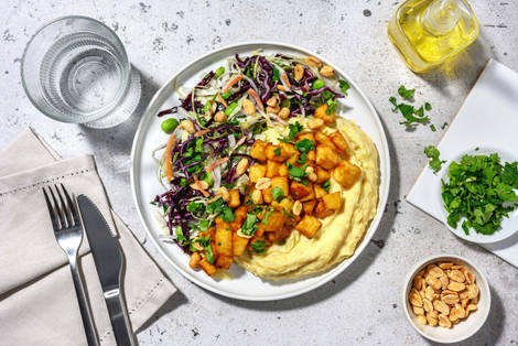 Chou-rave glacé et purée de pommes de terre au miso