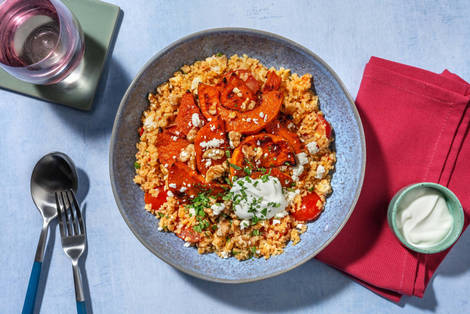 Harissa Butternut on Herbed Tabbouleh