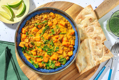 One Pot Korma Spiced Sweet Potato Dal