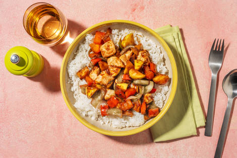 Pollo agridulce estilo chino con manzana