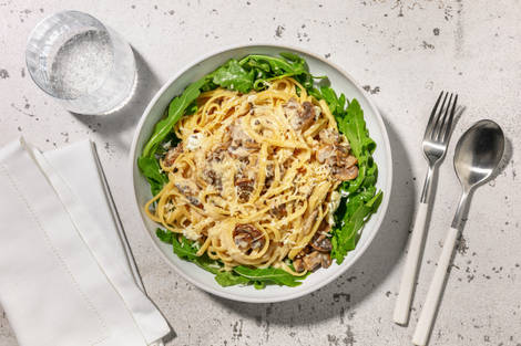 Linguine forestières & fromage à la truffe