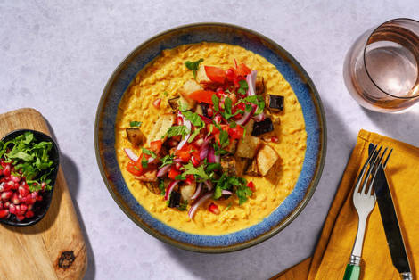 Färgglad dhal chaat-gryta