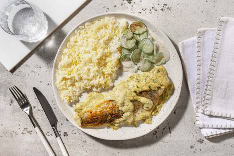 Skandi-Seehecht in Sahne-Senf-Soße