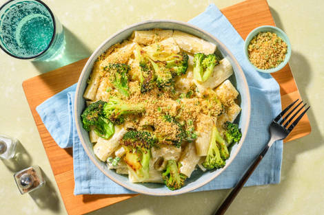 Creamy Lemony Rigatoni and Roasted Broccoli