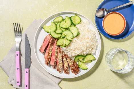 Bœuf sauté au sésame & sauce mayo-soja