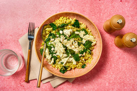 Risotto verde de couscous perlé