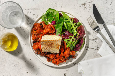 Lieu poêlé & mijoté façon caponata sicilienne