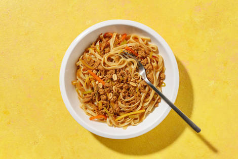 Nouilles de riz express au porc effiloché