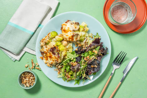 Gratin de choux de Bruxelles au lard