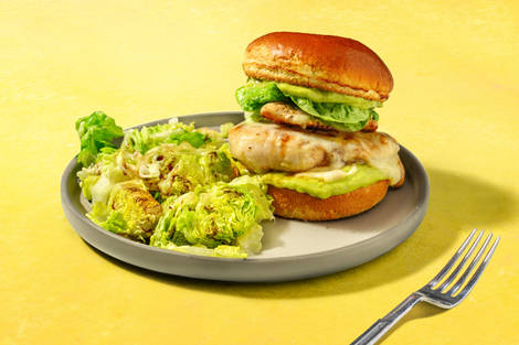 Flash Burger poulet doré & guacamole maison