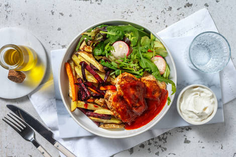 Honning- og srirachaglaseret kylling