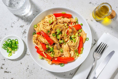 Teriyaki-kyckling och udonnudlar