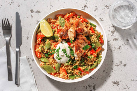 Kipkebab met frisse yoghurtsaus