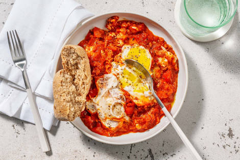 Chakchouka au fromage de chèvre frais