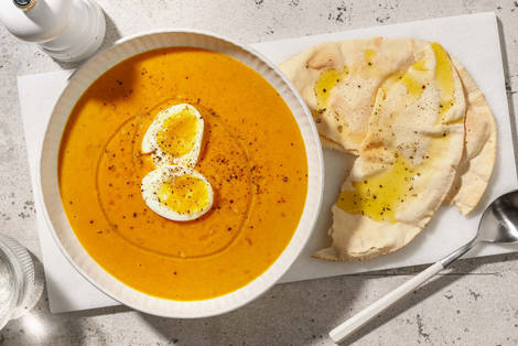 Soupe de potimarron au beurre de cacahuètes