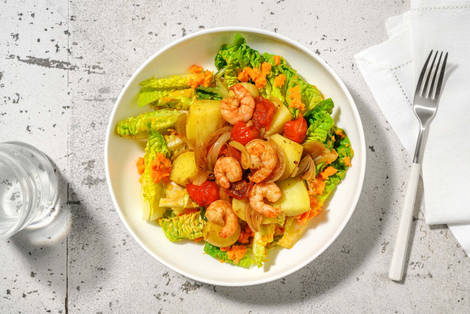 Kreolische Garnelen-Drillinge-Pfanne 