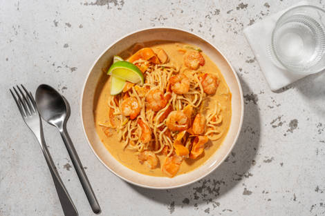 Laksa malaisienne : soupe crevettes & coco