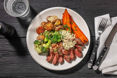 Pannestekt biff og estragondipp