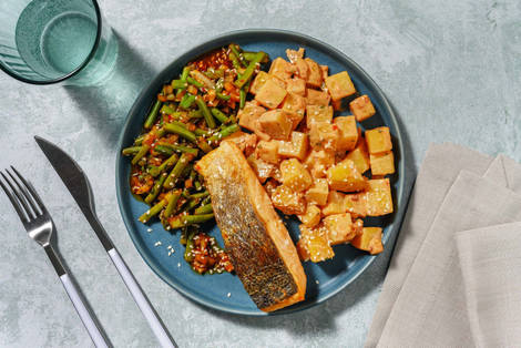 Filet de saumon et salade de pommes de terre à l’asiatique