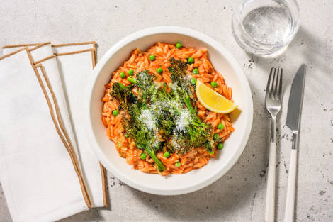 Rich Tomato Orzo and Roasted Tenderstem® 