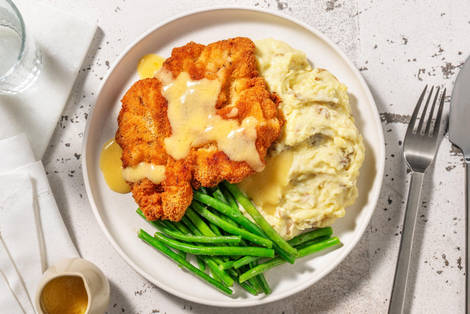 Oregano Crumbed Chicken and Lemon Butter Sauce