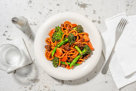 Hoisin Beef Udon Noodles