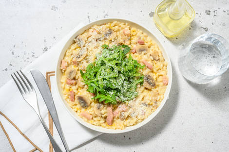 Oven-Baked Bacon & Mushroom Risotto