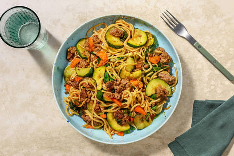 Char Siu Double Beef Noodle Stir-Fry