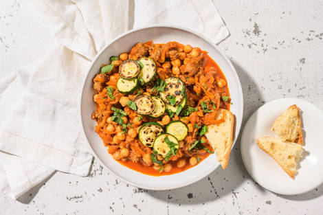 Harissa Lamb and Chickpea Stew