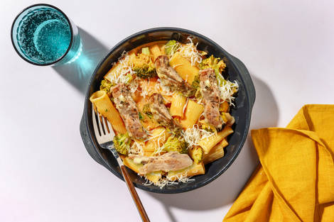 One-Pot Rigatoni mit Cajun Bio-Schweinefilet