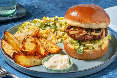 Teriyaki wildzwijnburger op brioche