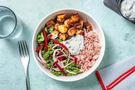 Mellemøstlig grillostbowl