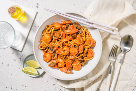 Peanut and Double Prawn Noodle Stir-Fry