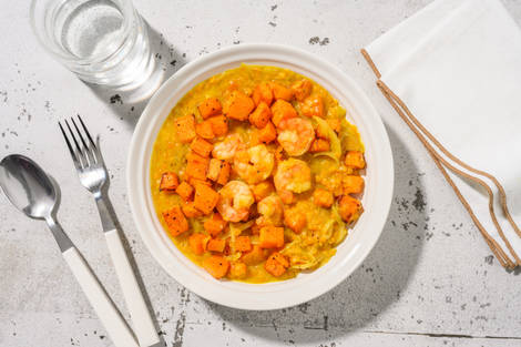 Prawn and Roasted Butternut Squash Dal