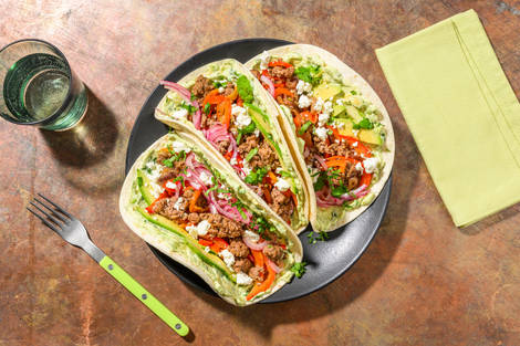 Fajitas au bœuf & sauce mayo-avocat