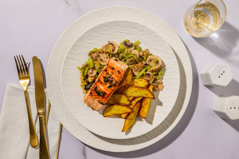 Pavé de saumon & beurre parfumé à la sauge
