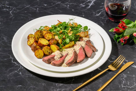 Venison Steak and Creamy Mustard Sauce