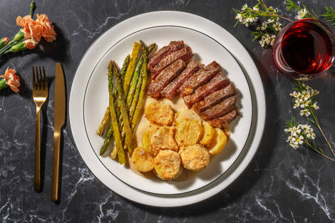 Pepper Crusted Venison and Dauphinoise Potatoes