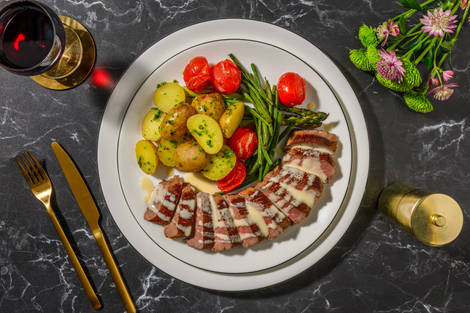 Lamb Steak and Truffled Parmesan Sauce