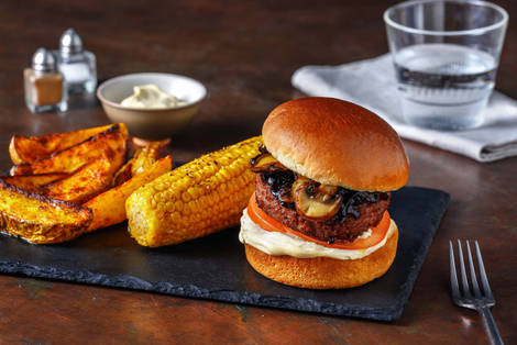 Beyond Meat Burger! mit Feigen-Zwiebel-Relish