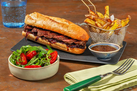 French Dip Inspired Steak Sandwich